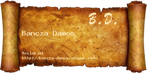 Bancza Damos névjegykártya